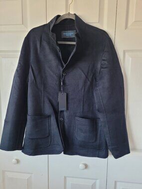 NWT PATRICK ASSARAF Men's Cashmere Chore Jacket in Navy Size M